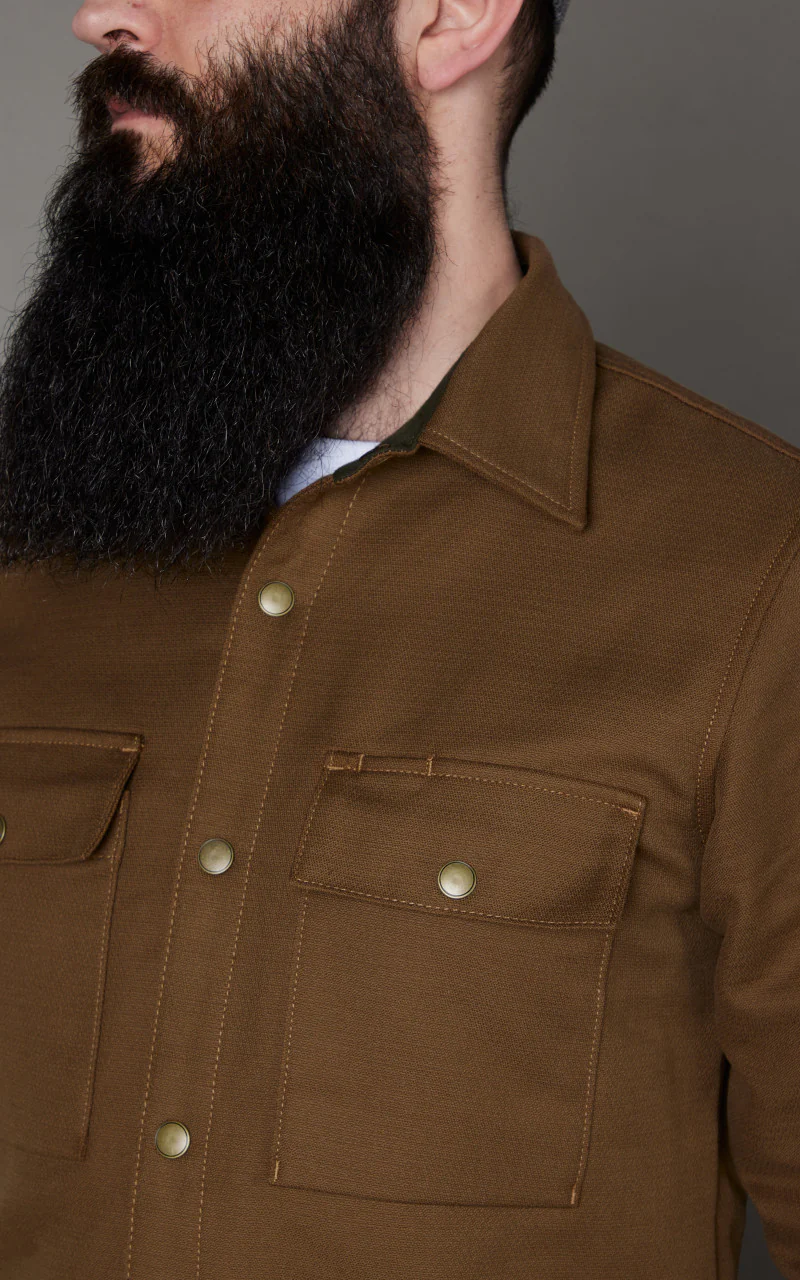 Rogue Territory Oxford Overshirt Brushed Brown - Image 4