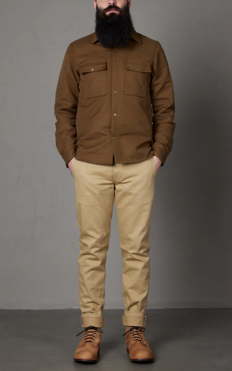 Rogue Territory Oxford Overshirt Brushed Brown - Image 7