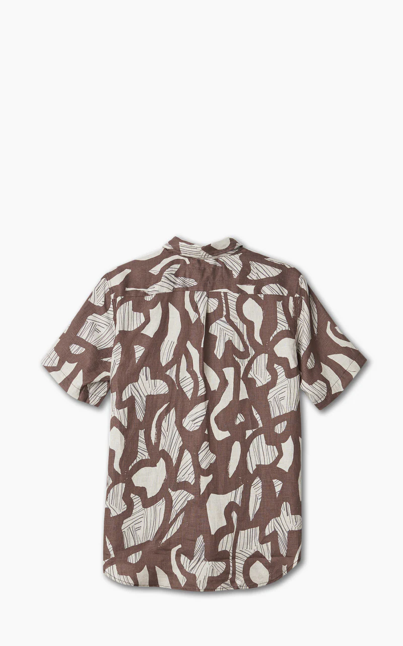 Rogue Territory Oxford Shirt Linen Brown Shapes - Image 3