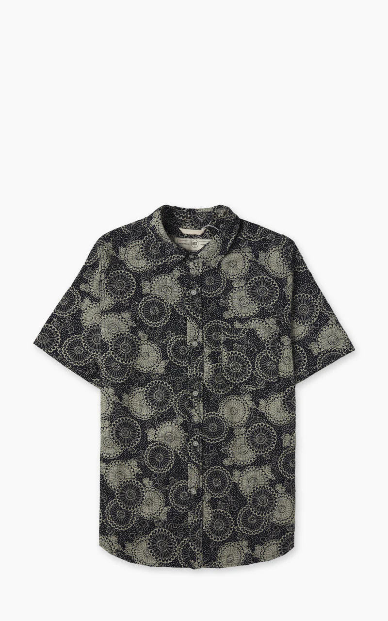 Oxford Shirt S/S Indigo Medallion