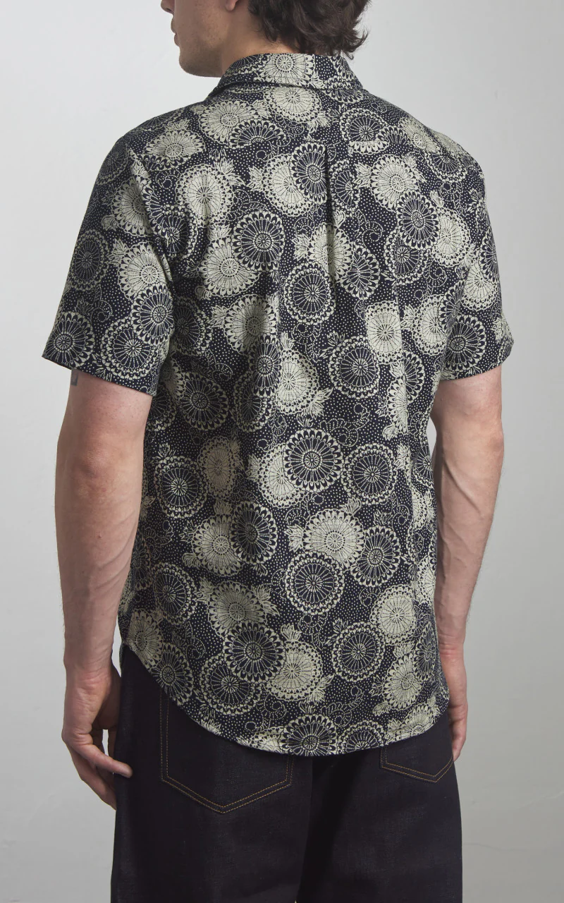 Oxford Shirt S/S Indigo Medallion - Image 7