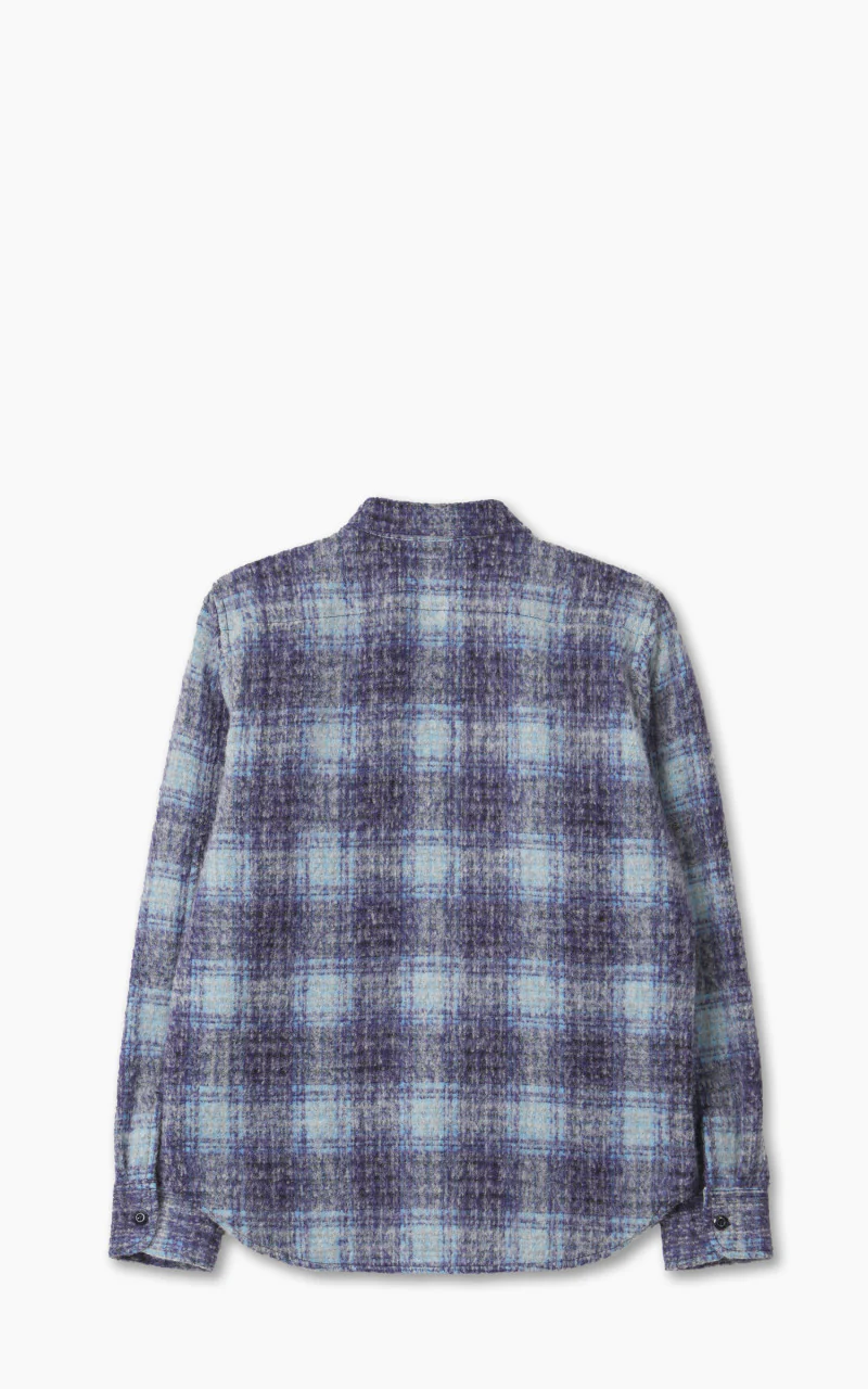 Rogue Territory Plaid Wool Utility Shirt Blue - Image 3