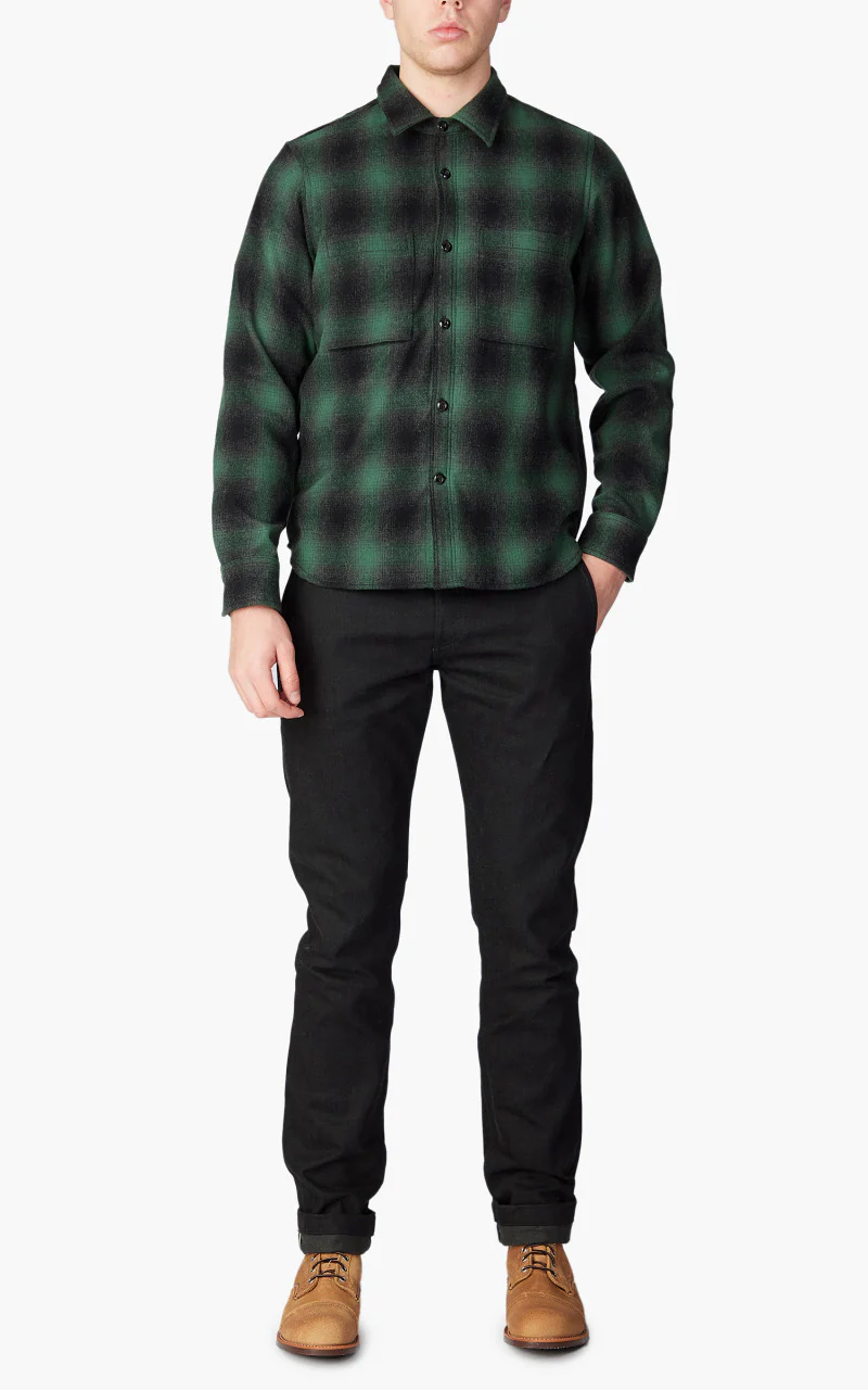Rogue Territory Plaid Wool Utility Shirt Green - Image 2