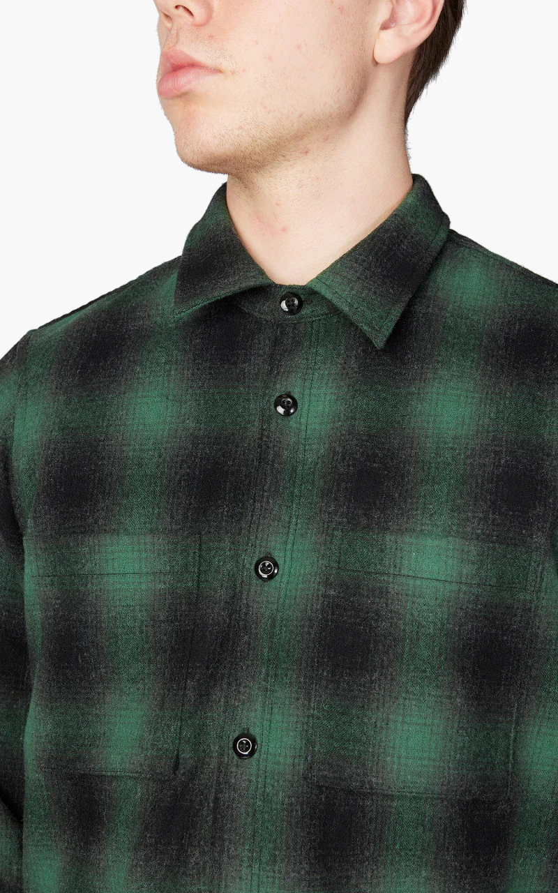 Rogue Territory Plaid Wool Utility Shirt Green - Image 4