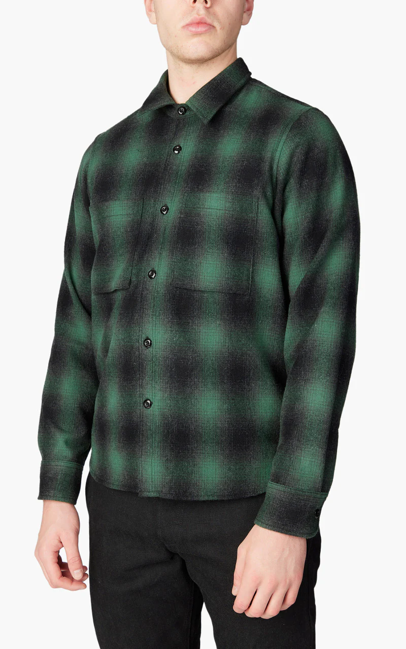 Rogue Territory Plaid Wool Utility Shirt Green - Image 5
