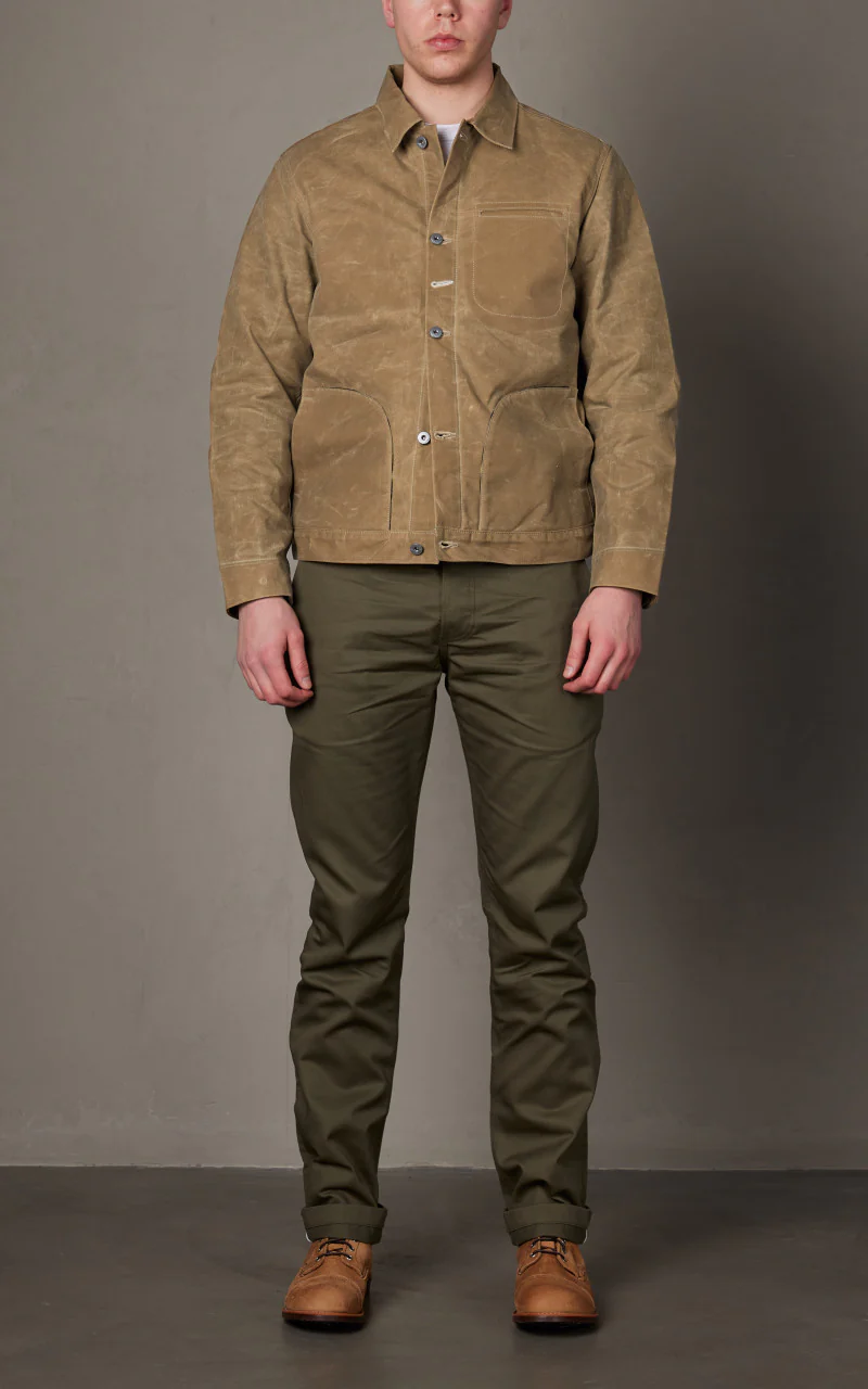 Rogue Territory Supply Jacket Blanket Lined Waxed Canvas Ridgeline Tan - Image 2