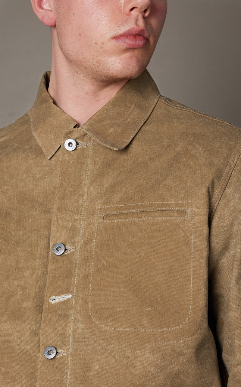 Rogue Territory Supply Jacket Blanket Lined Waxed Canvas Ridgeline Tan - Image 7