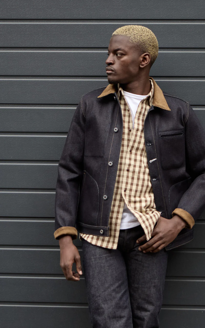 Rogue Territory Supply Jacket Corduroy Collar Selvedge Indigo 22oz - Image 2