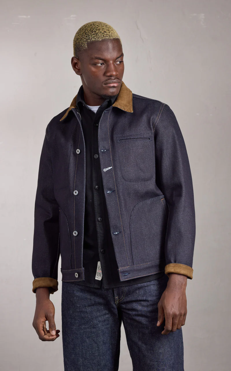 Rogue Territory Supply Jacket Corduroy Collar Selvedge Indigo 22oz - Image 3