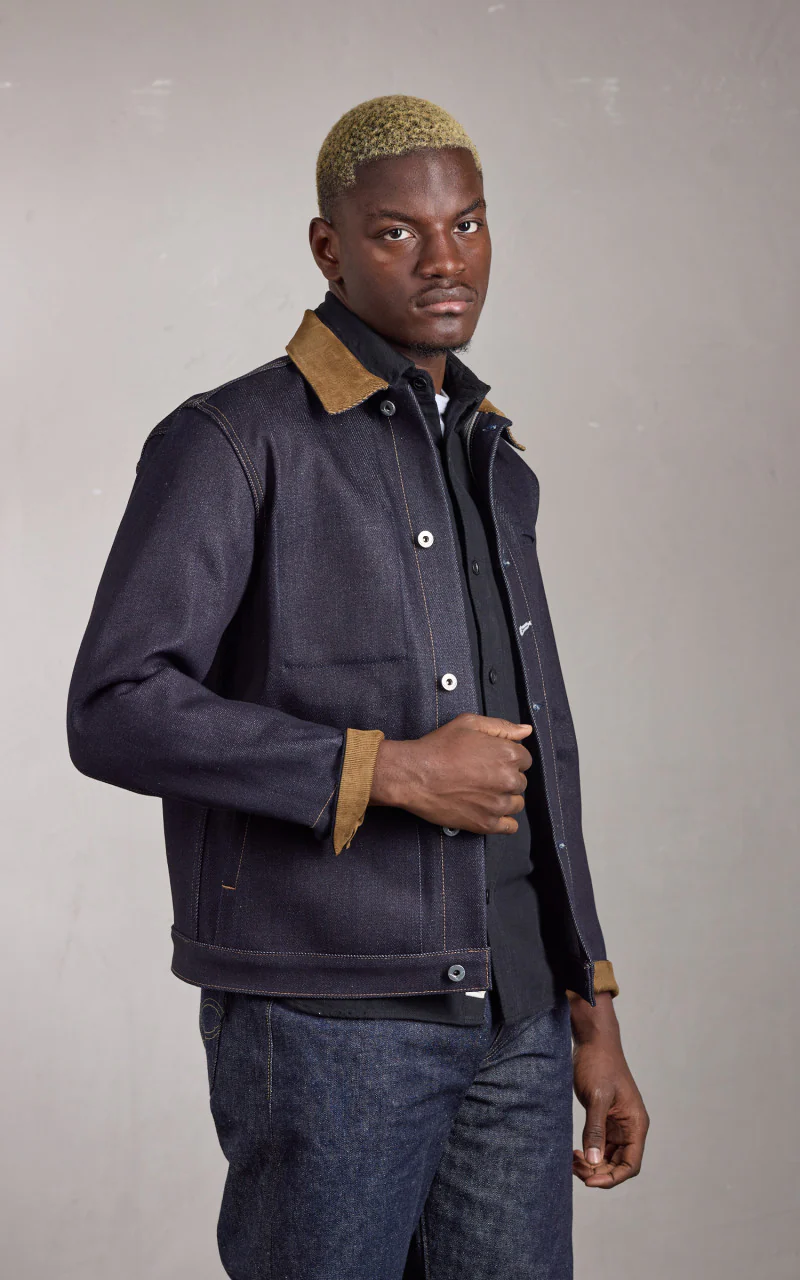 Rogue Territory Supply Jacket Corduroy Collar Selvedge Indigo 22oz - Image 6