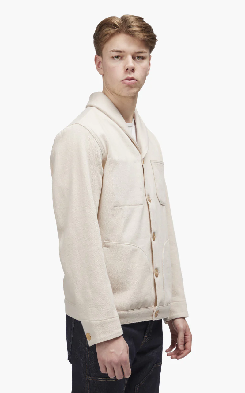 Rogue Territory Supply Jacket Shawl Collar Knit Denim Natural - Image 4