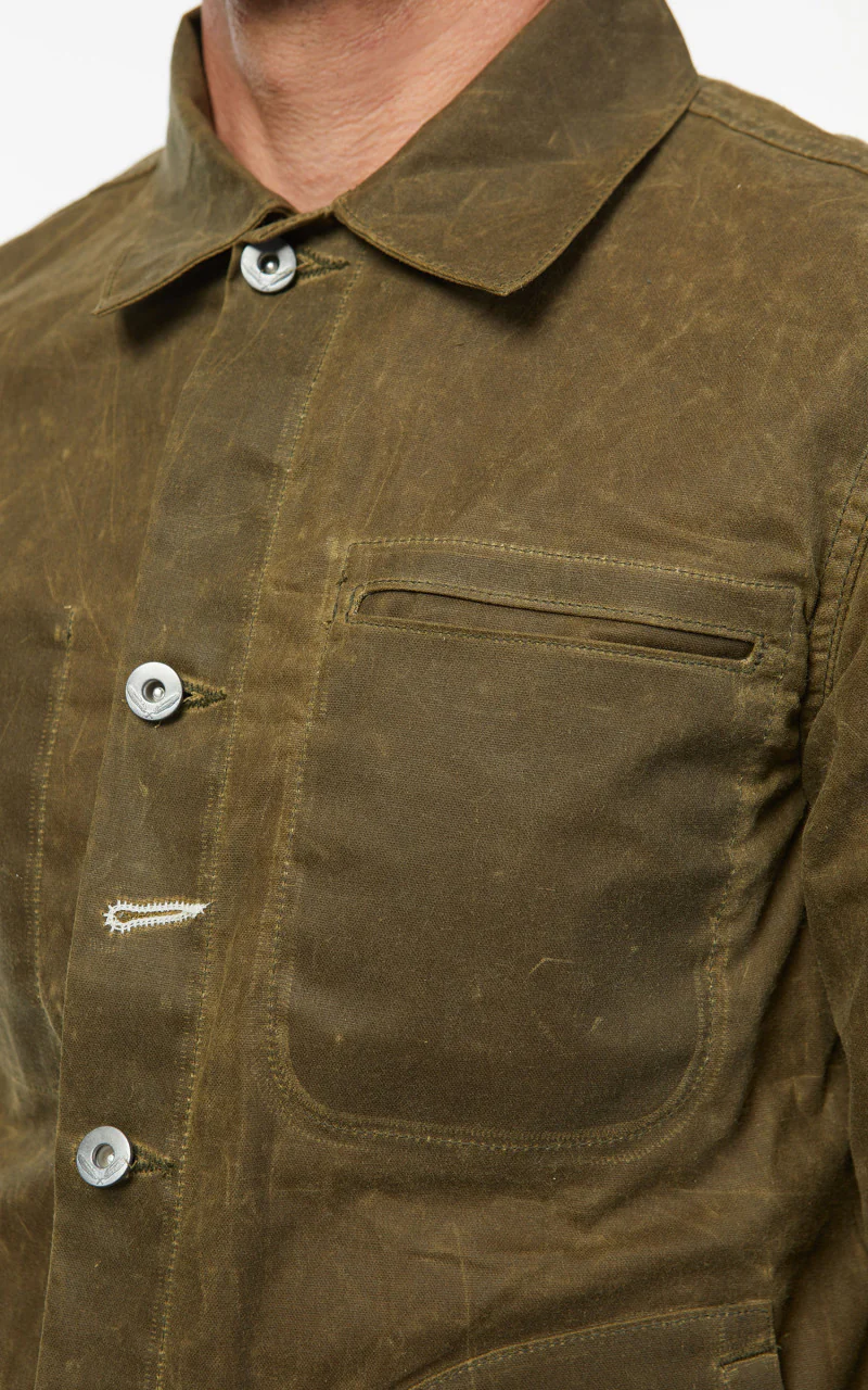 Rogue Territory Supply Jacket Waxed Canvas Ridgeline Hunter Green - Image 11