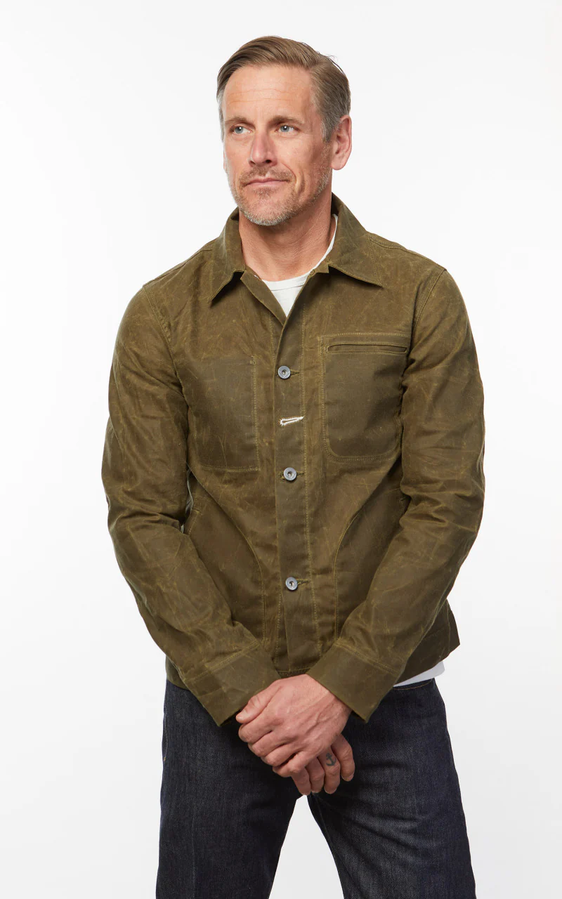 Rogue Territory Supply Jacket Waxed Canvas Ridgeline Hunter Green - Image 6