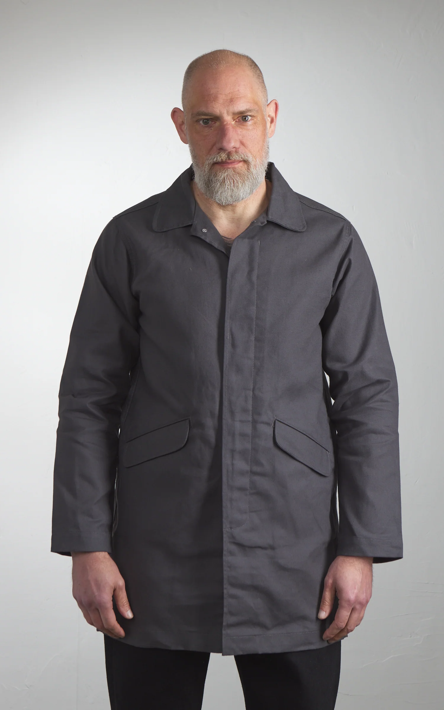 Rogue Territory Trench Coat Dry Waxed Canvas Grey - Image 2