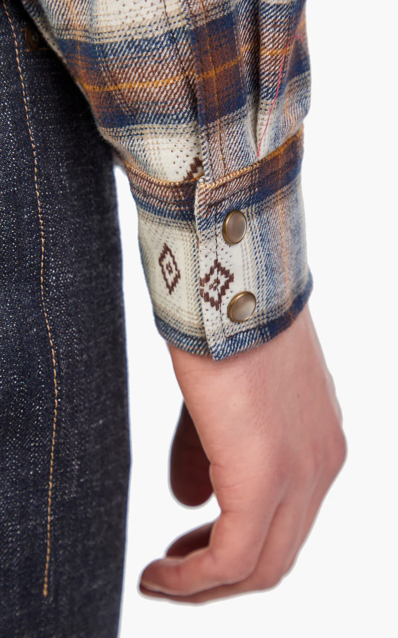Rogue Territory Western Shirt Brown Diamond Plaid - Image 7