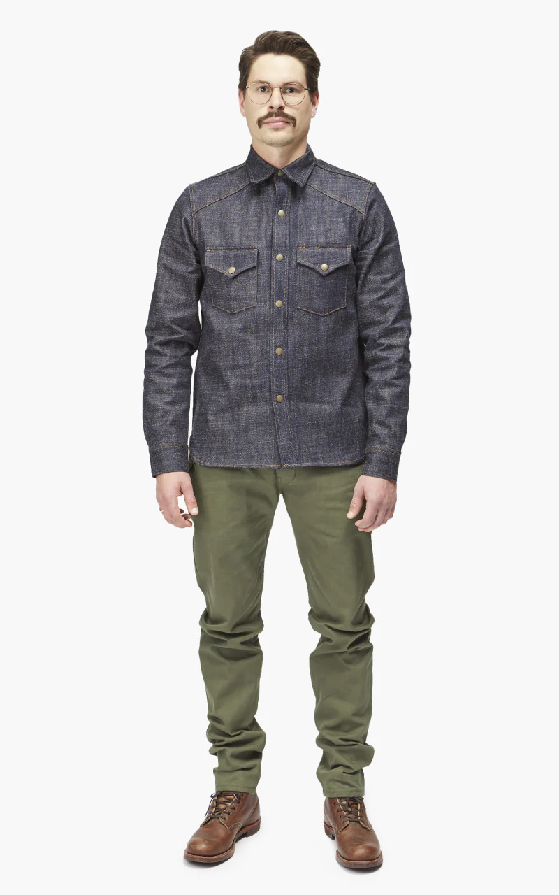 Rogue Territory Western Shirt Cryptic Indigo 13.5oz - Image 2