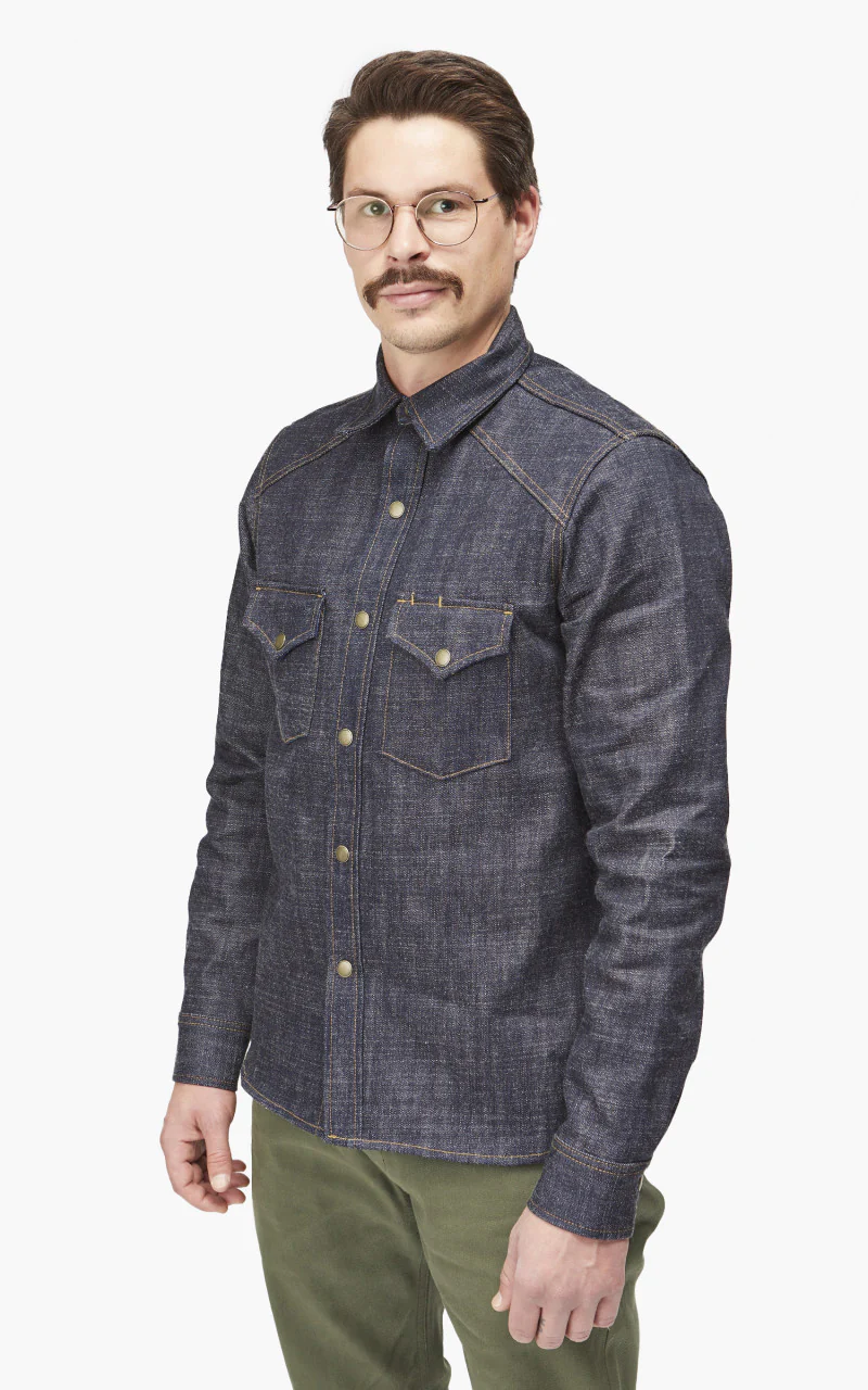 Rogue Territory Western Shirt Cryptic Indigo 13.5oz - Image 3