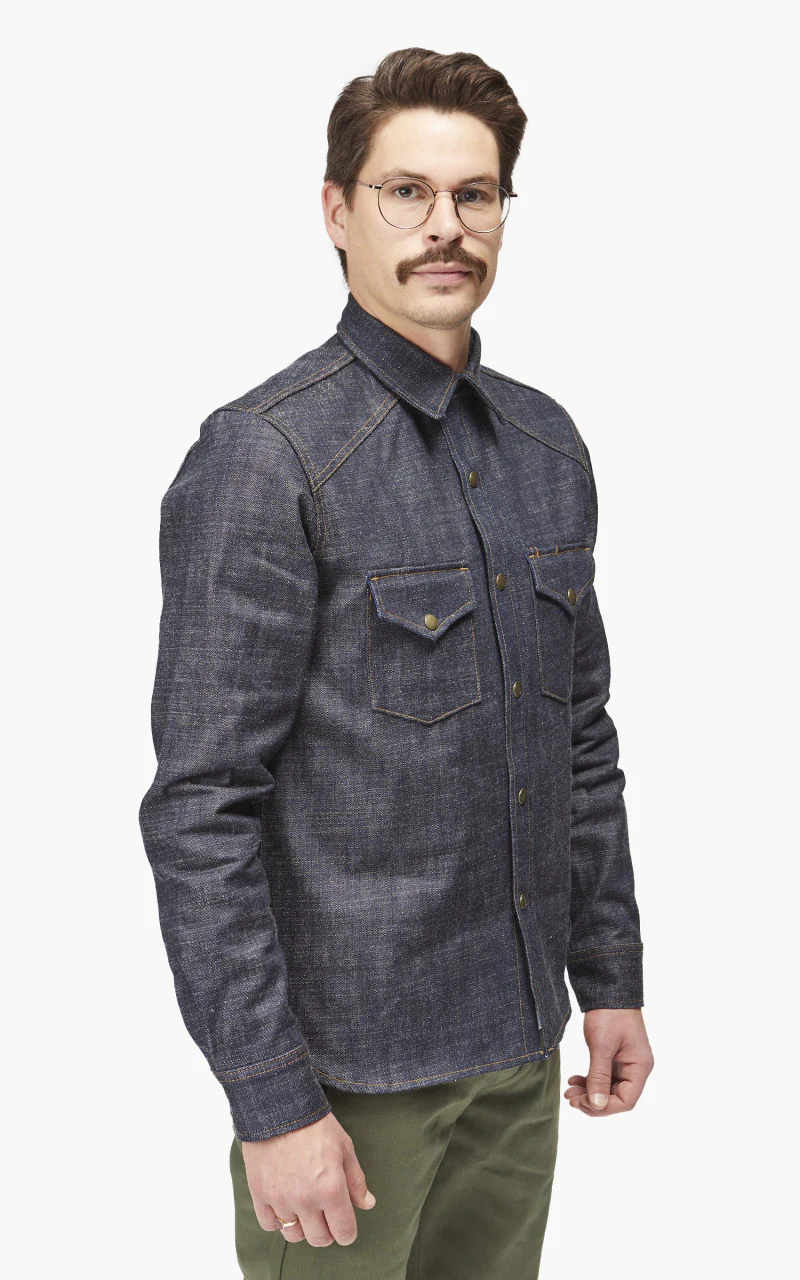 Rogue Territory Western Shirt Cryptic Indigo 13.5oz - Image 4