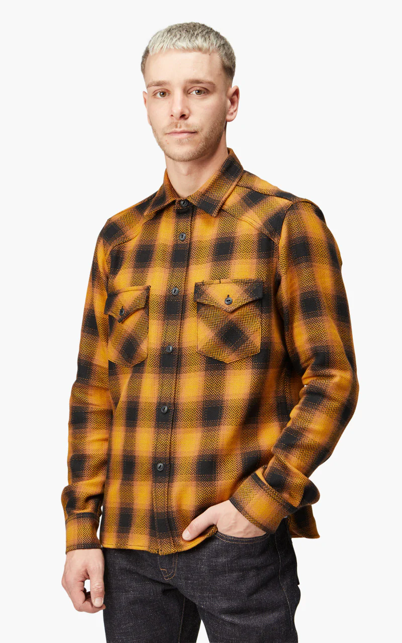Rogue Territory Western Shirt Heavy HB Gold Plaid - Image 3