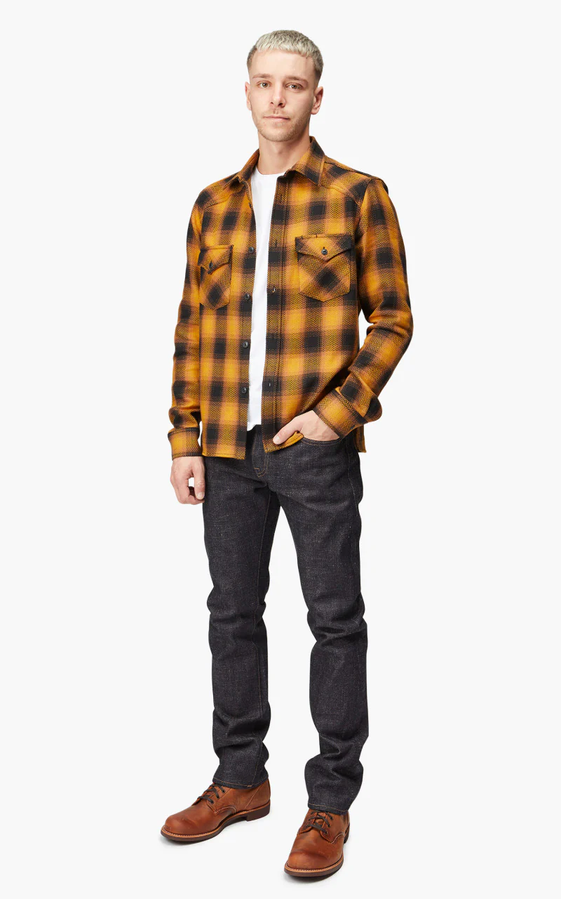 Rogue Territory Western Shirt Heavy HB Gold Plaid - Image 4