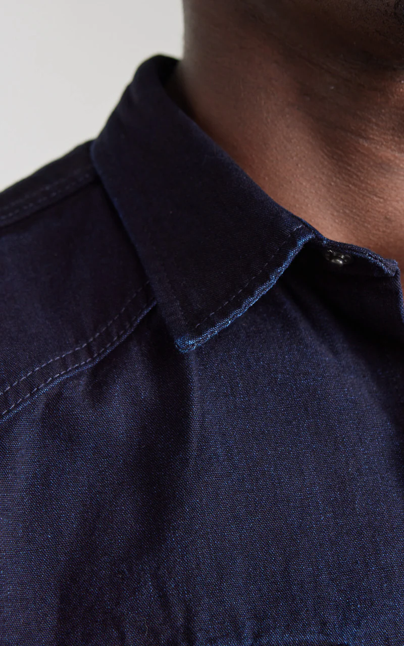Rogue Territory Western Shirt Selvedge Canvas Indigo Rinsed - Image 4