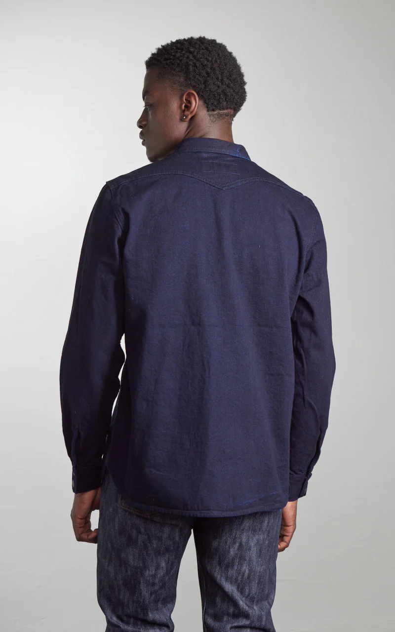 Rogue Territory Western Shirt Selvedge Canvas Indigo Rinsed - Image 6