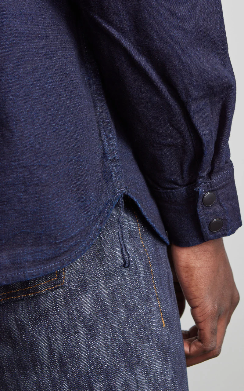 Rogue Territory Western Shirt Selvedge Canvas Indigo Rinsed - Image 7