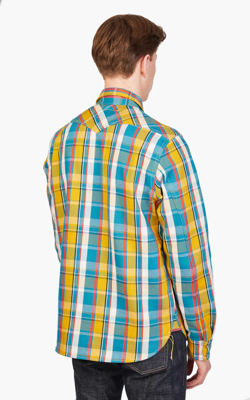 Rogue Territory Western Shirt Yellow Selvedge Plaid - Image 6