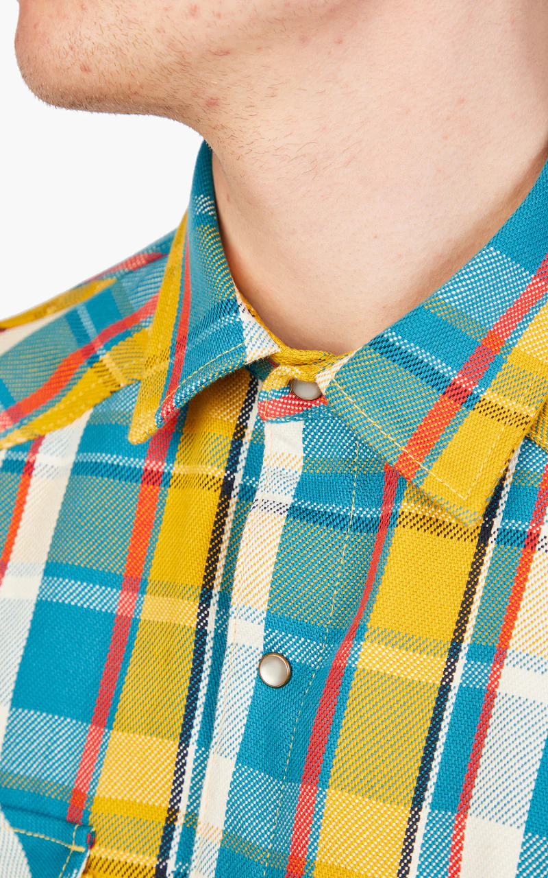 Rogue Territory Western Shirt Yellow Selvedge Plaid - Image 8