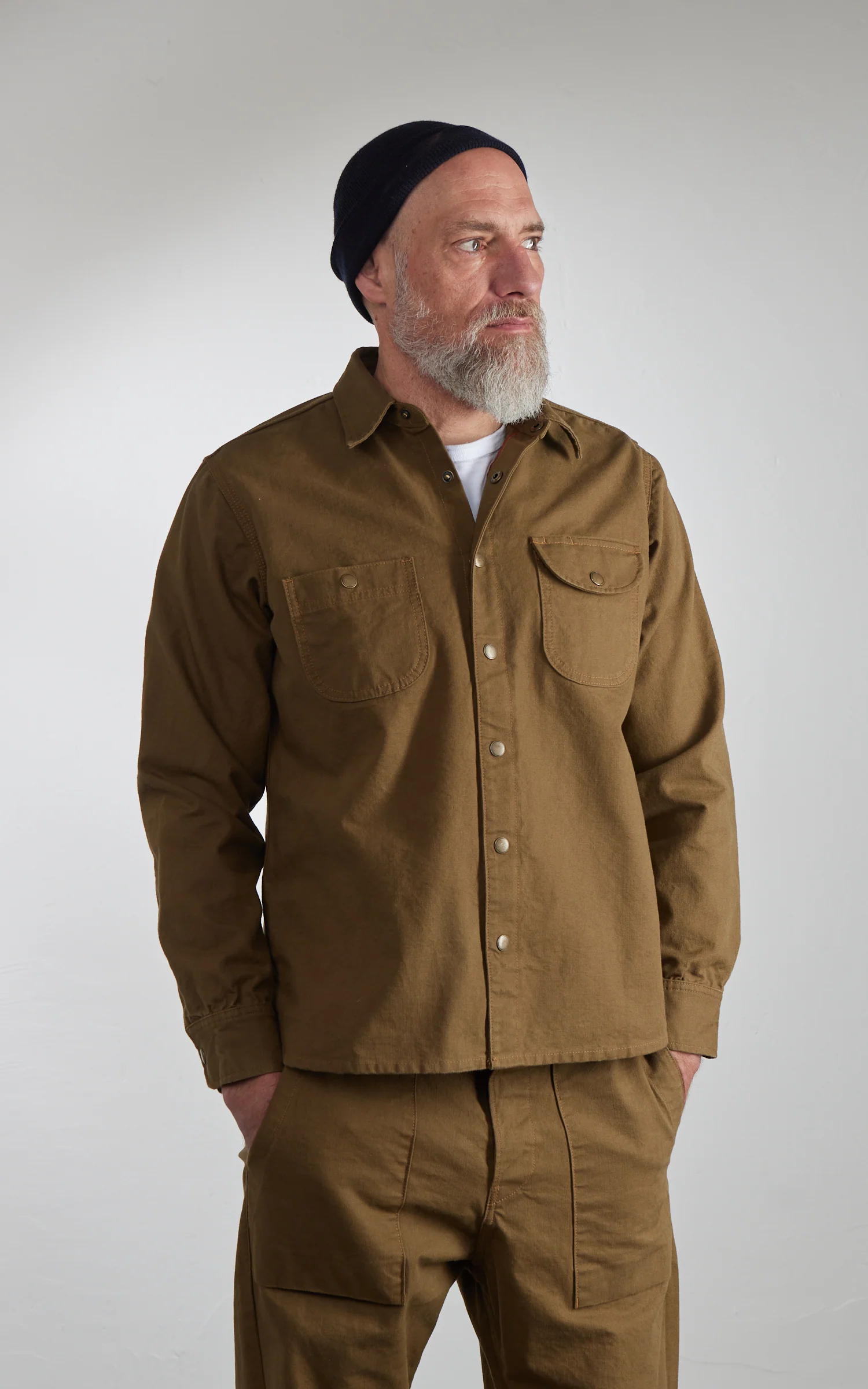 Rogue Territory Work Shirt Dyed Canvas Selvedge Golden Brown - Image 2