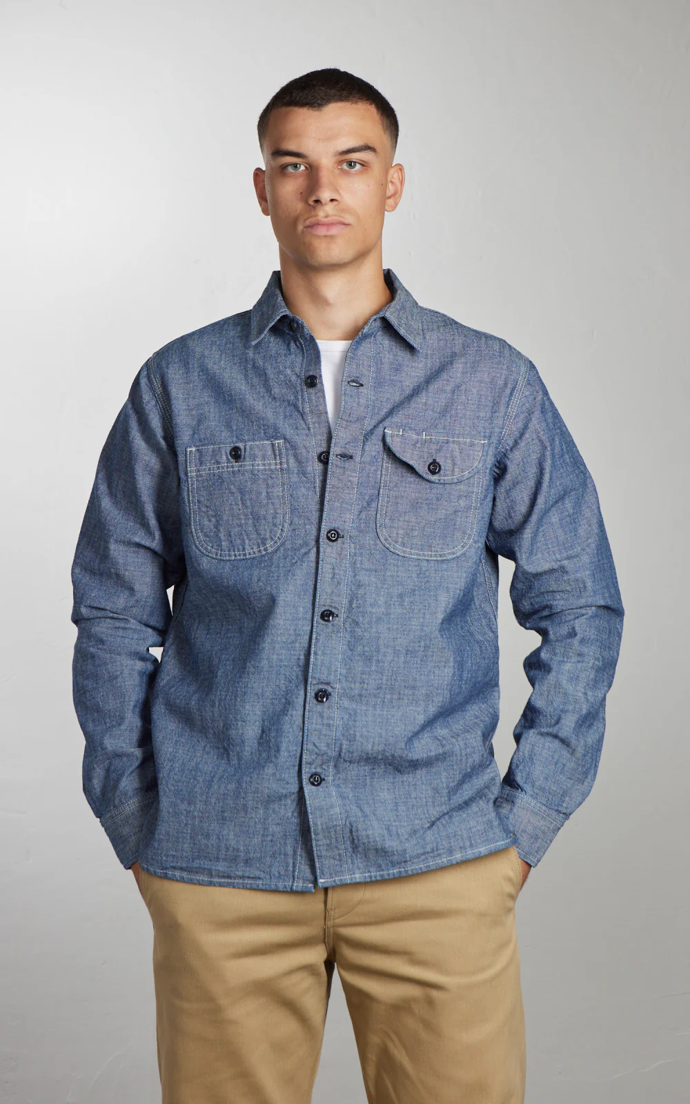 Rogue Territory Work Shirt Rinsed Chambray Indigo - Image 2