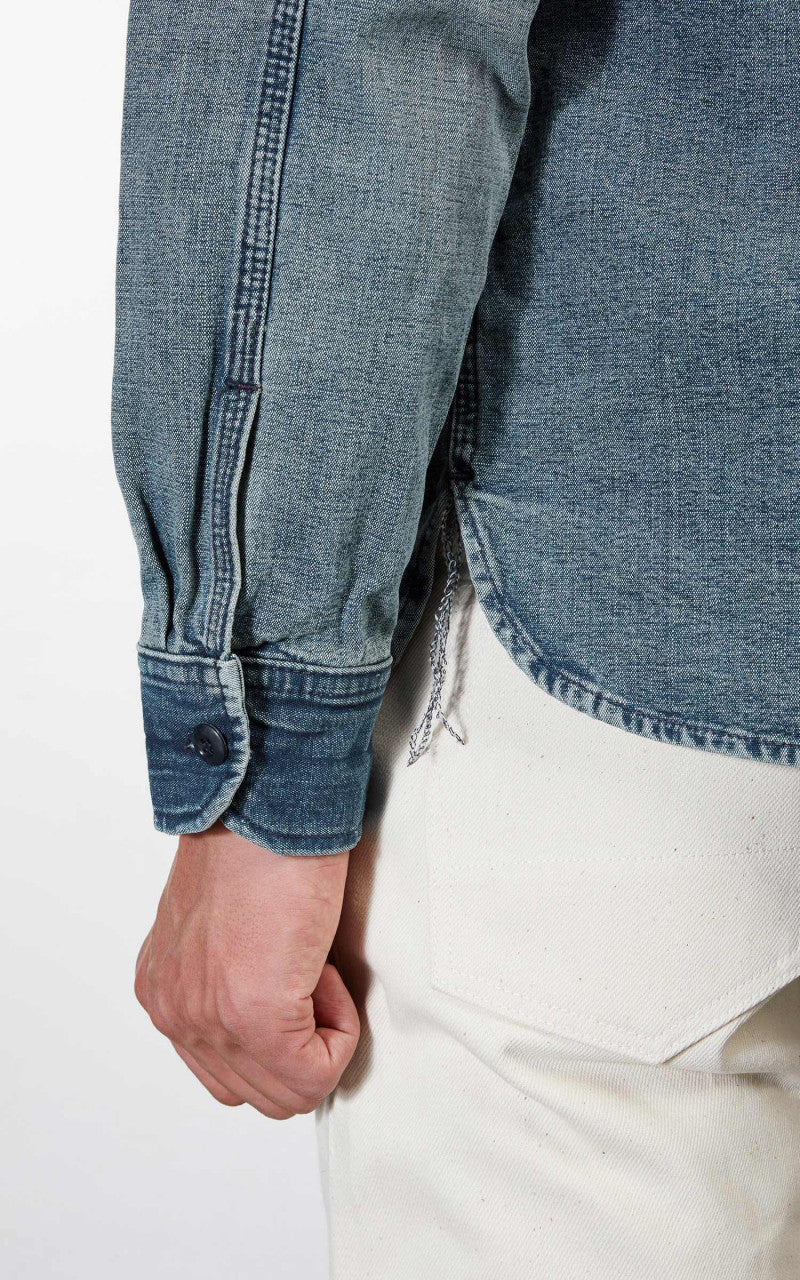 Rogue Territory Work Shirt Washed Out Indigo Selvedge Canvas - Image 4
