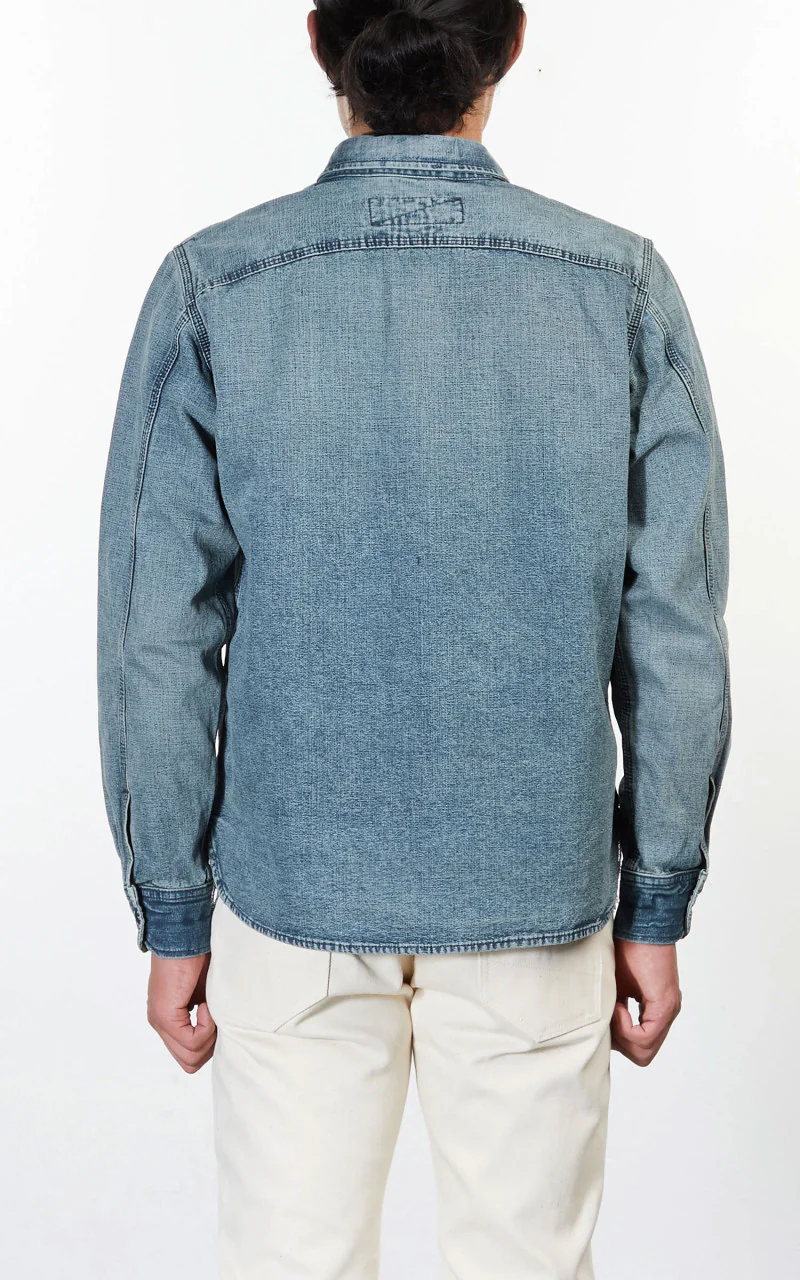 Rogue Territory Work Shirt Washed Out Indigo Selvedge Canvas - Image 5