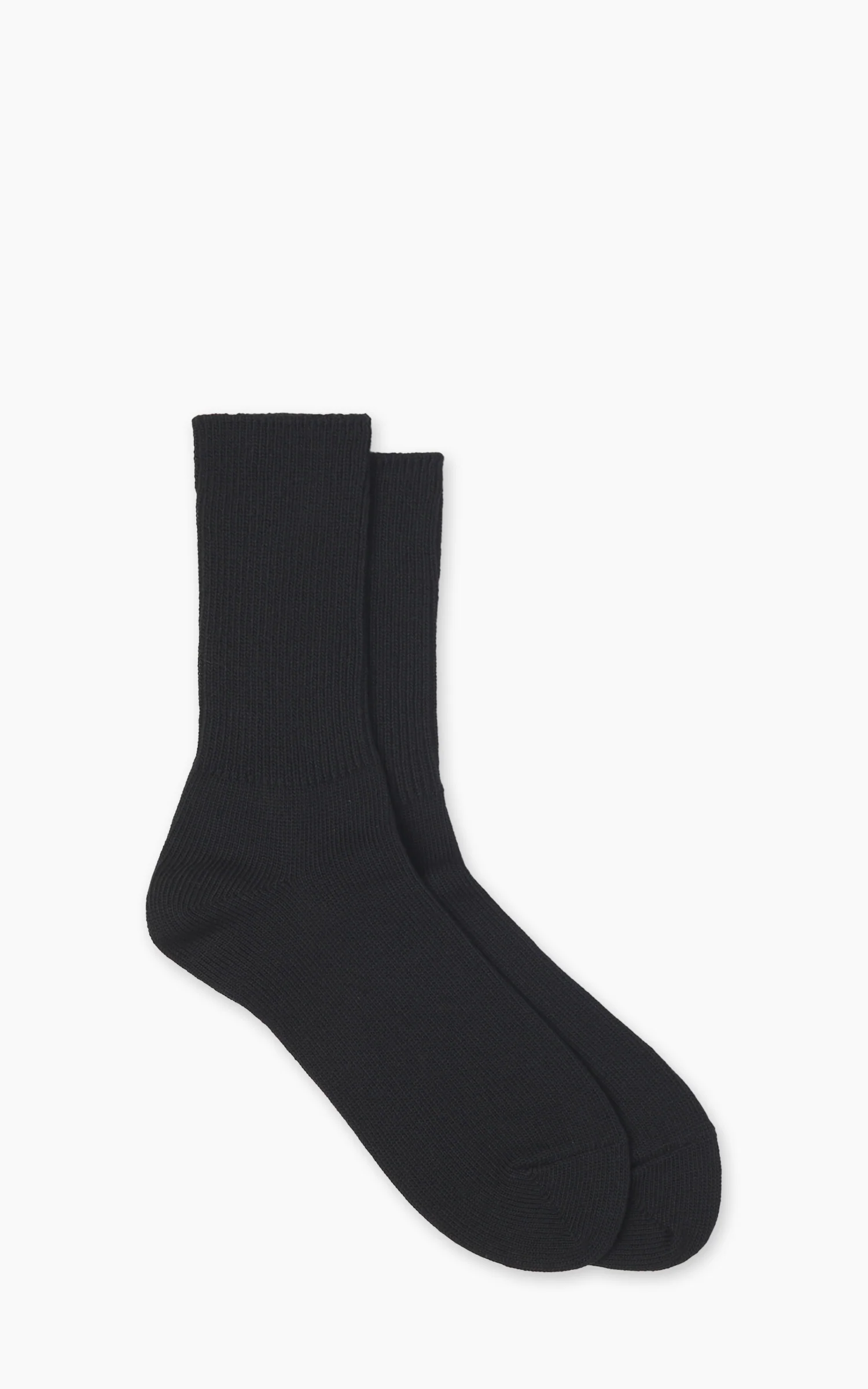 Rototo R1427 Organic Daily 3-Pack Ribbed Crew Socks Black - Image 3