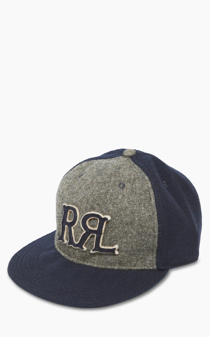 RRL 1930s Wool Ball Cap Navy/Grey - Image 3