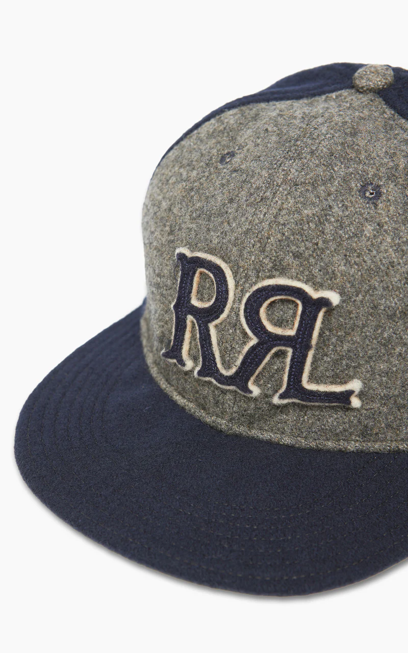 RRL 1930s Wool Ball Cap Navy/Grey - Image 4