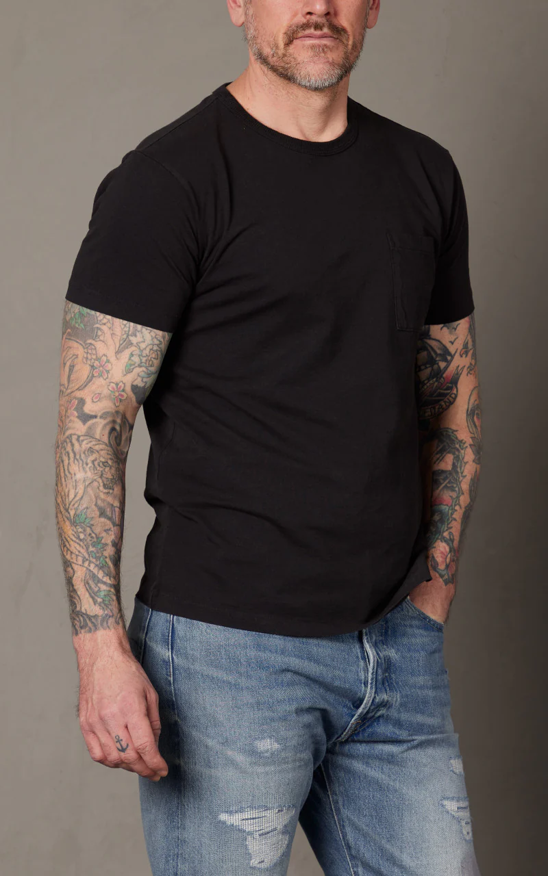 RRL 2-Pack Garment-Dyed Pocket Tees Black - Image 4