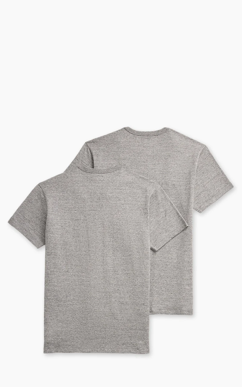 RRL 2-Pack Garment-Dyed Pocket Tees Grey Heather - Image 4