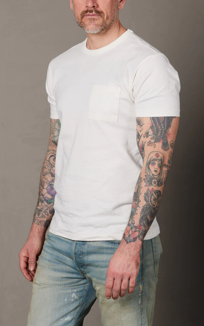 RRL 2-Pack Garment-Dyed Pocket Tees Warm White - Image 4