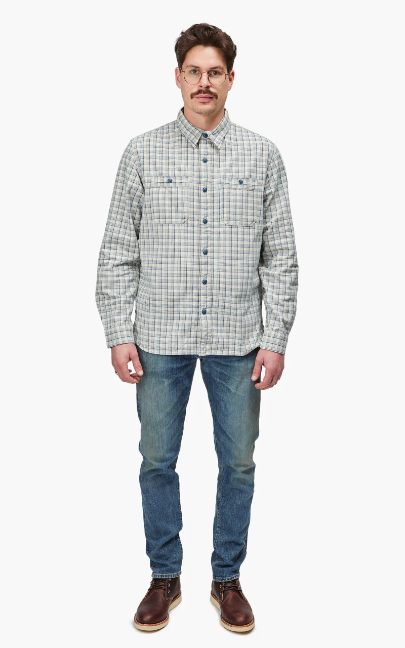 RRL Alaska Western Shirt Cream/Blue - Image 2