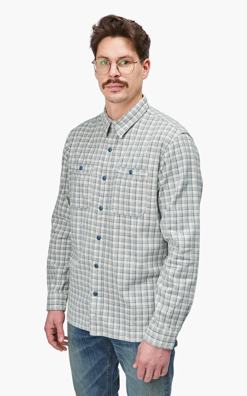 RRL Alaska Western Shirt Cream/Blue - Image 3