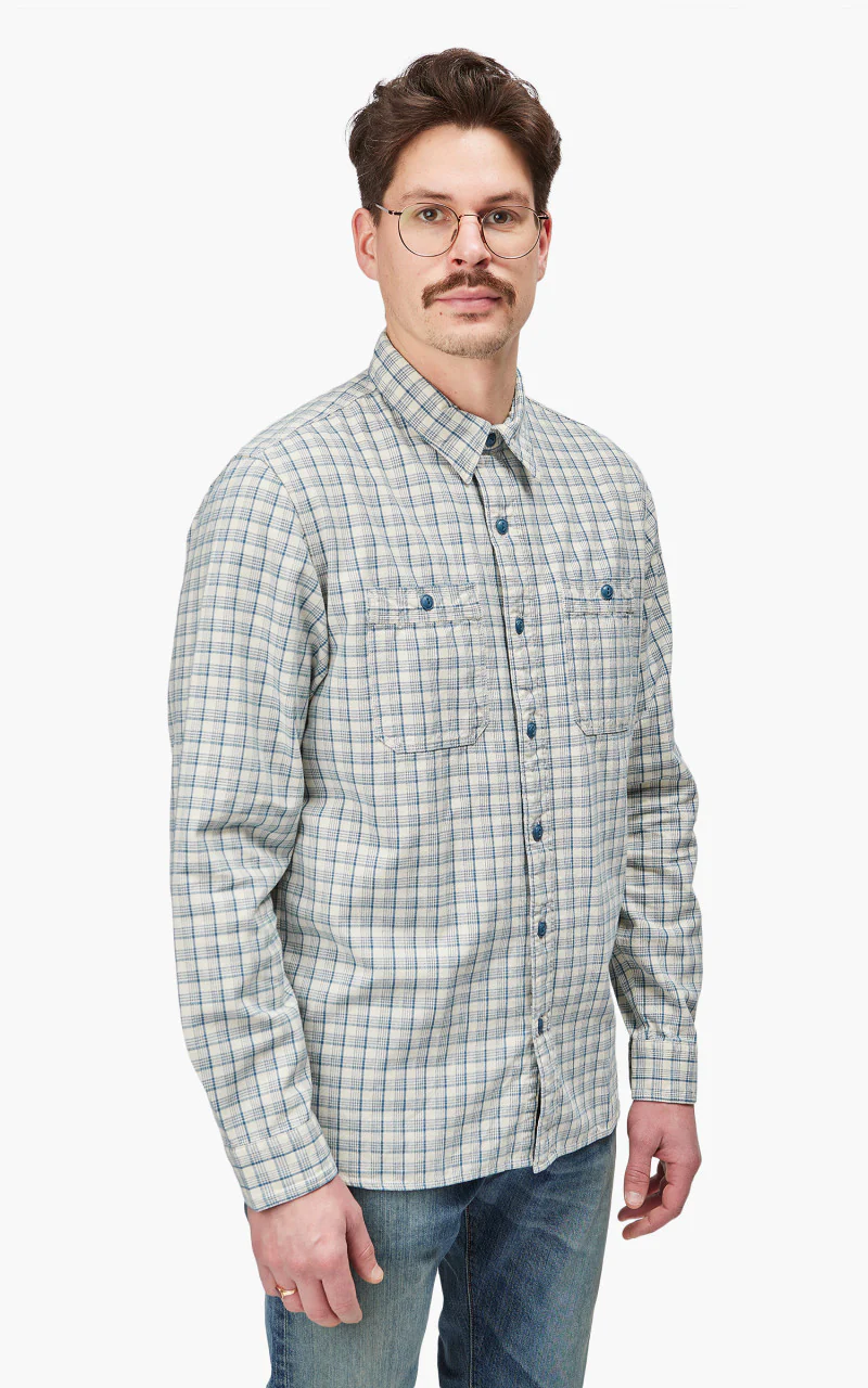 RRL Alaska Western Shirt Cream/Blue - Image 4