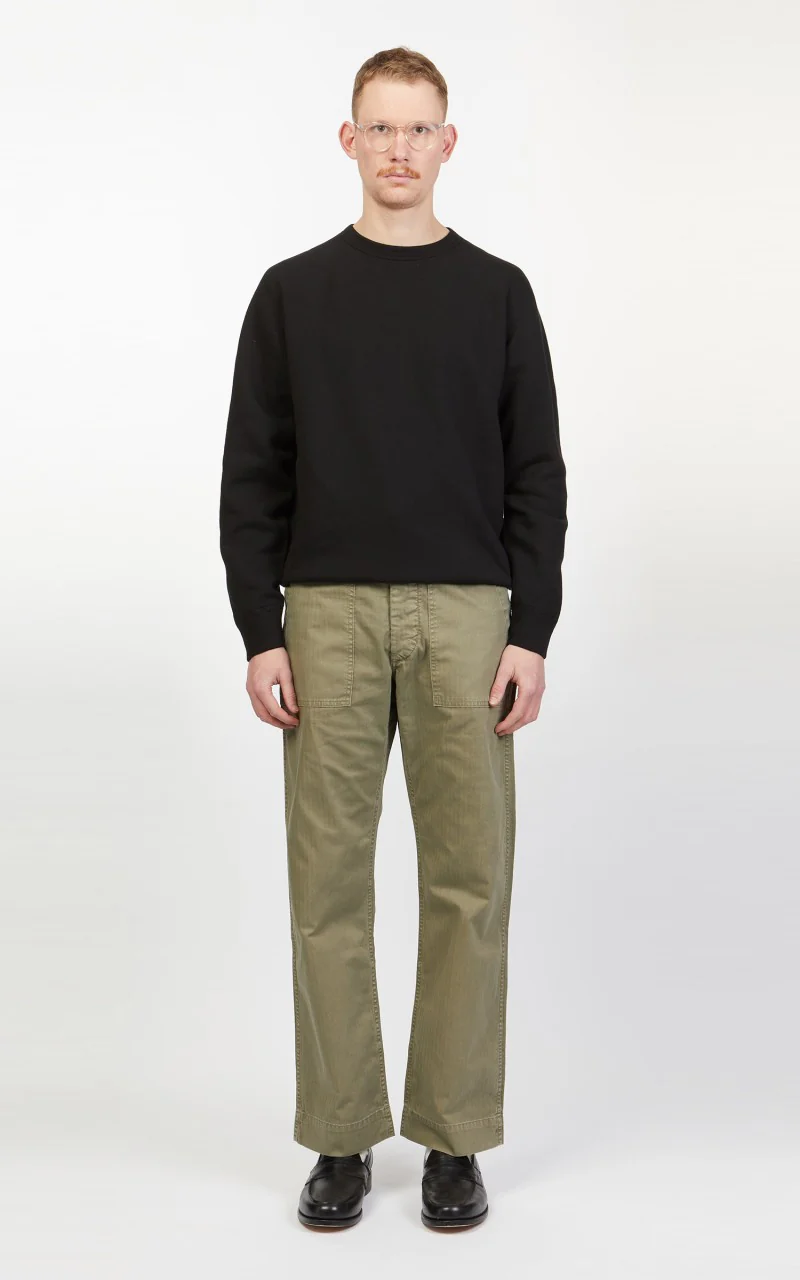 RRL Army Utility Flat Pant Herringbone Brewster Green - Image 2