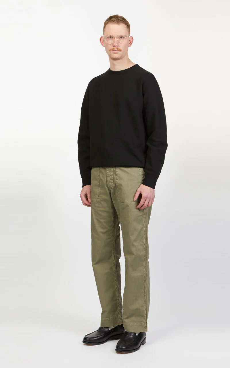 RRL Army Utility Flat Pant Herringbone Brewster Green - Image 4