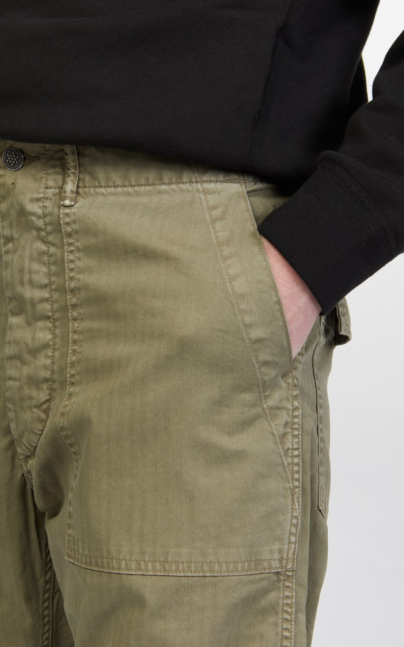 RRL Army Utility Flat Pant Herringbone Brewster Green - Image 9