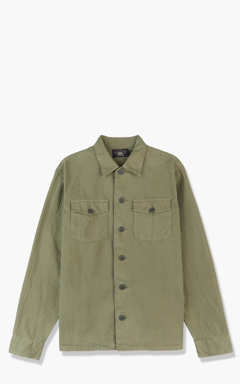 RRL Barrow Military Longsleeve HBT Shirt Military Olive