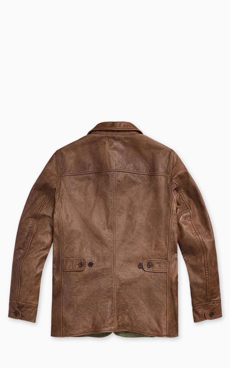 RRL Bradley Leather Car Coat Vintage Tan - Image 5