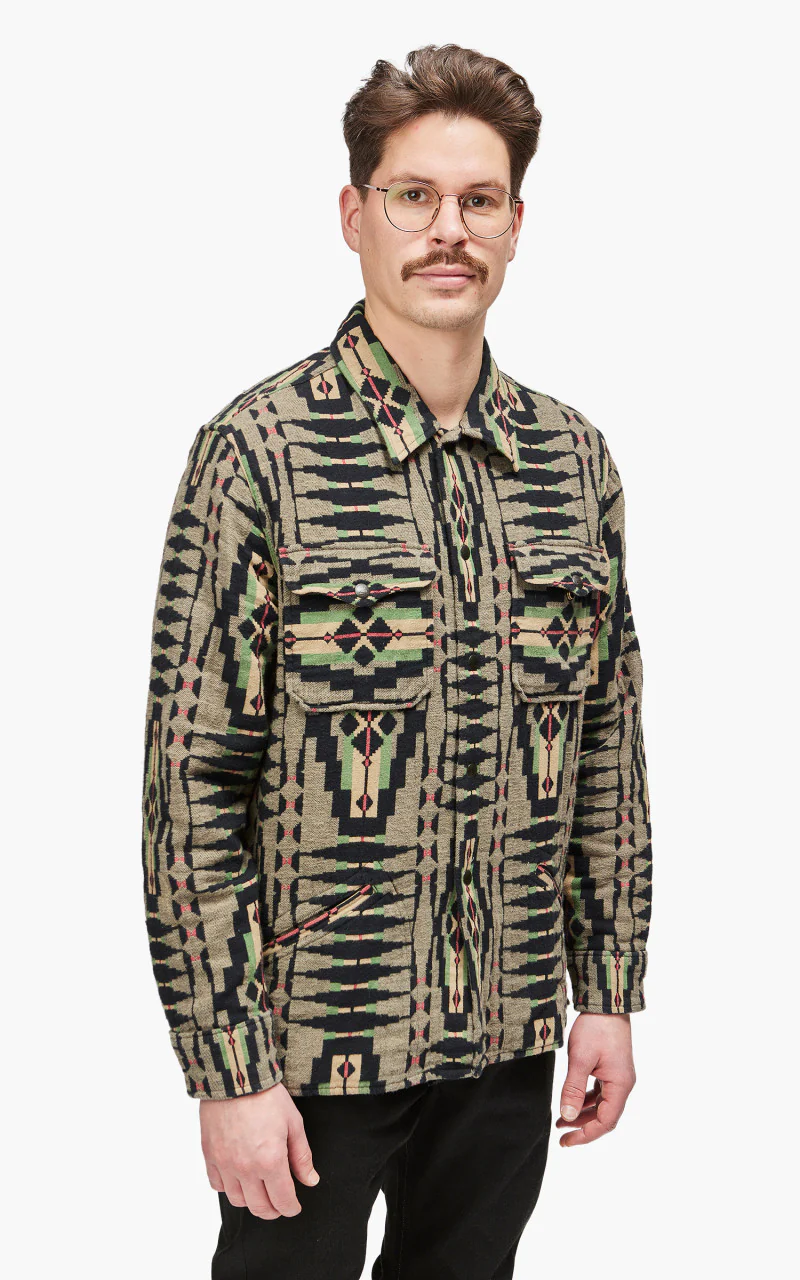 RRL Brown Bear Sport Shirt Grey/Multi - Image 4