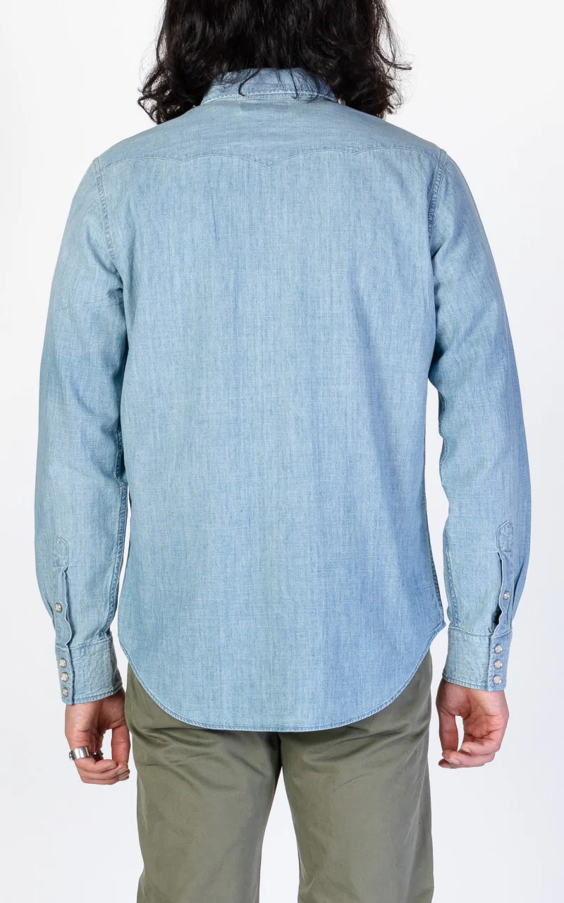 RRL Buffalo Western Shirt Chambray Davey Wash - Image 4
