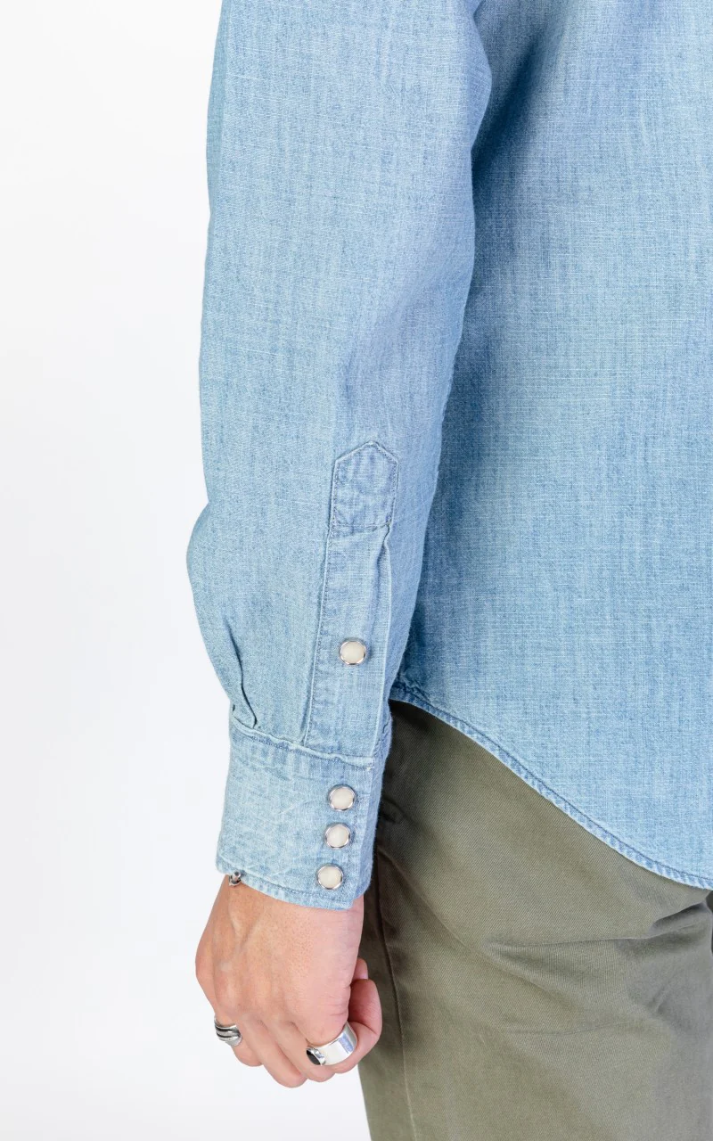 RRL Buffalo Western Shirt Chambray Davey Wash - Image 6